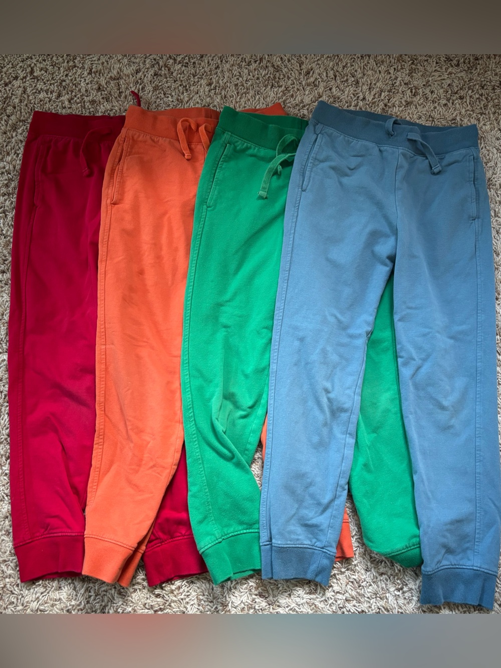 Primary Bundle of 4 Kids Cotton Blend Drawstring Sweatpants Size 8